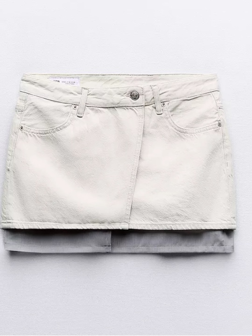 White Denim Mini Skirt